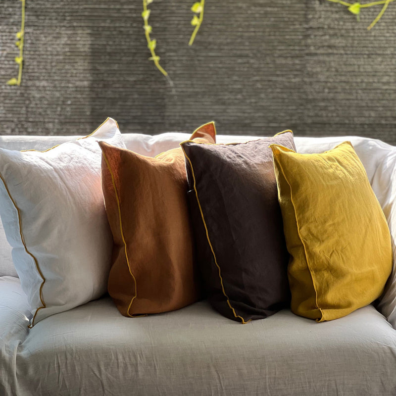 Linen Cushion Cover - Toffee