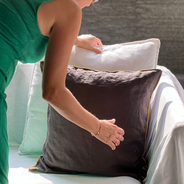 Linen Cushion Cover - Slate
