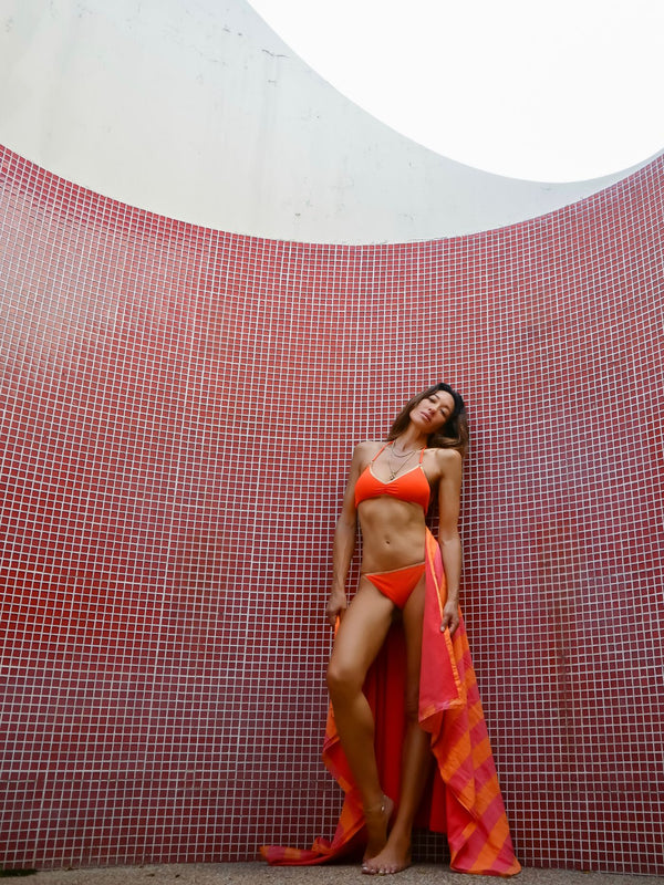 Beach Towel - Mandarin / Raspberry