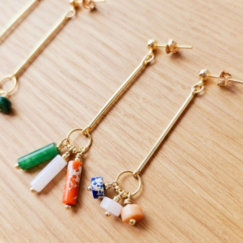 Earrings Candy Stone Asymmetrical