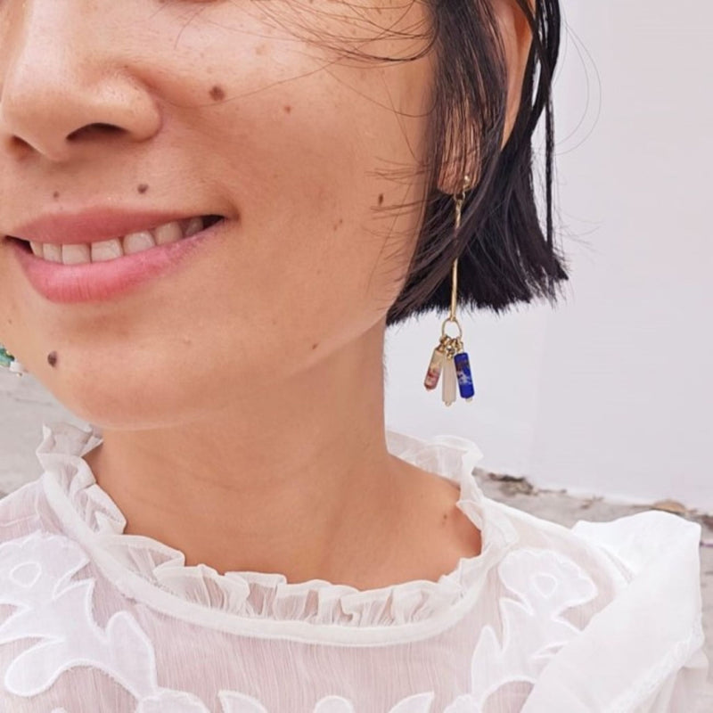 Earrings Candy Stone Asymmetrical