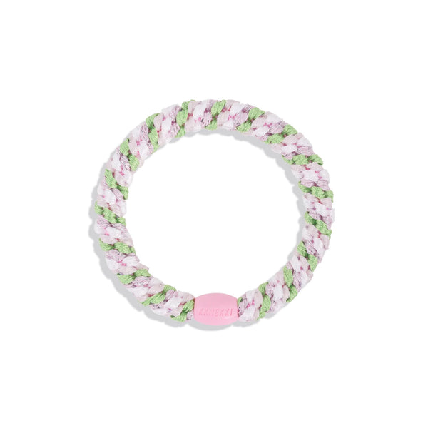 Hair Ties - Mix grass green pink glitter