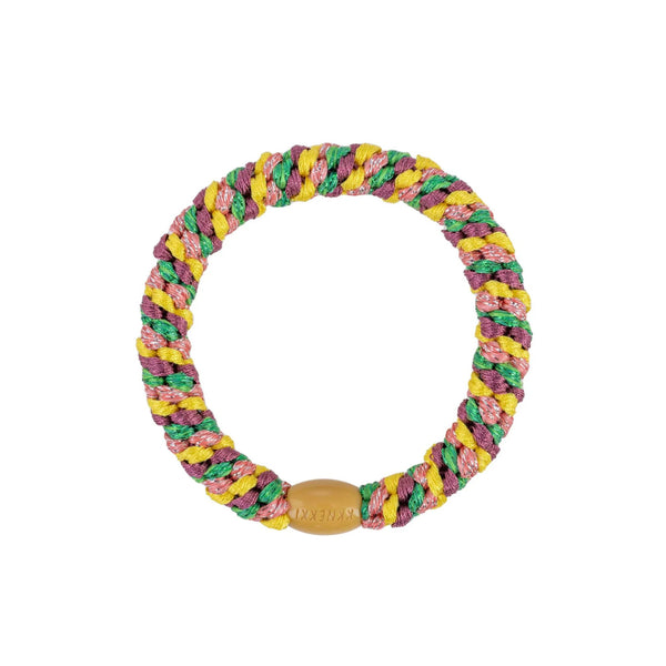 Hair Ties - Mix Green-Yellow-Pink Glitter