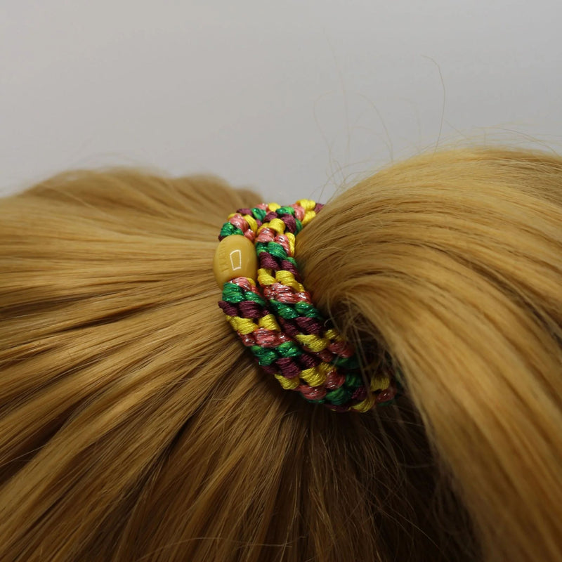 Hair Ties - Mix Green-Yellow-Pink Glitter