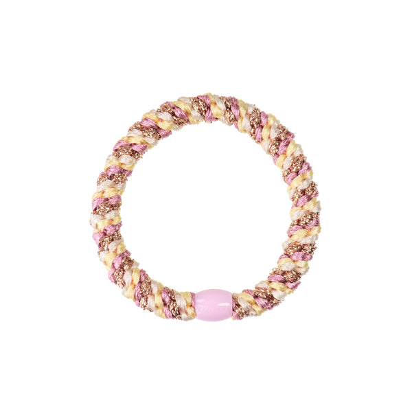 Hair Ties - Mix Old Pink Yellow Glitter