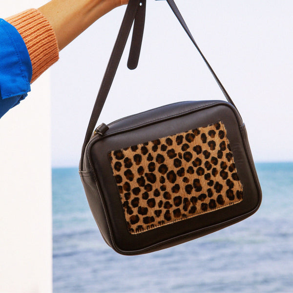 Crossbody bag- Black Leopard