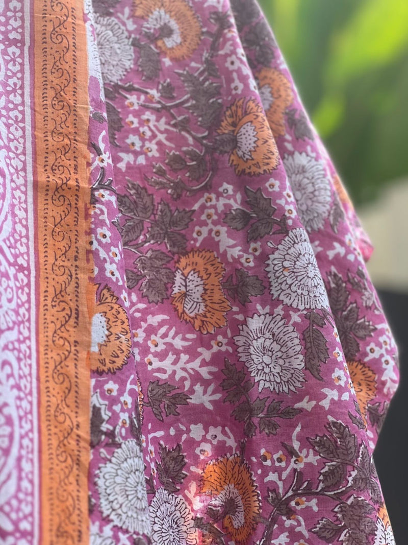 Indian Sarong - Pink and Ochre