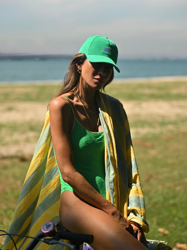 Cap Velvet - Bright Green