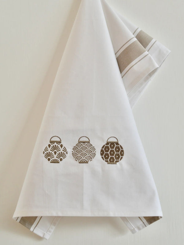 Tea Towel with Golden 3 Lanterns