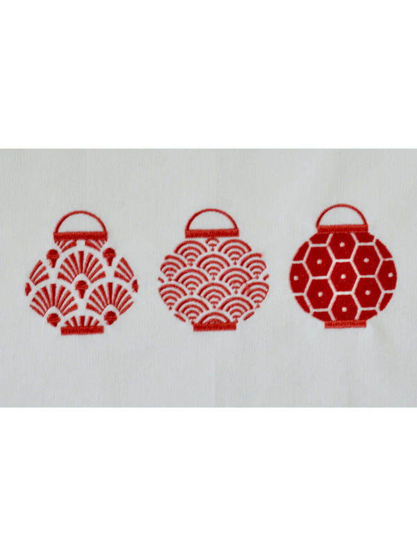 Tea Towel with Red 3 Lanterns