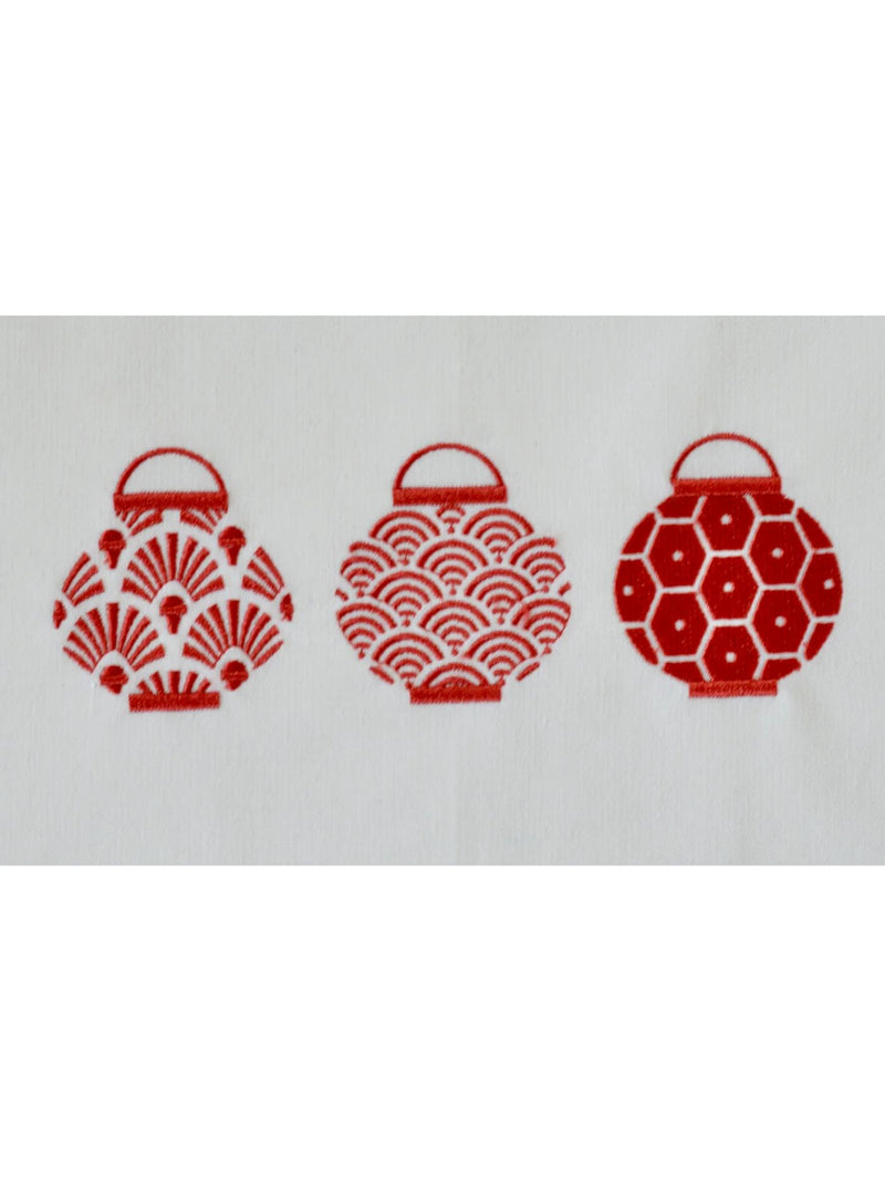 Tea Towel with Red 3 Lanterns