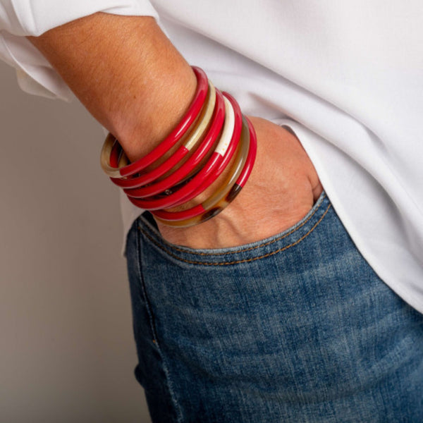 Horn Bangle - Cherry