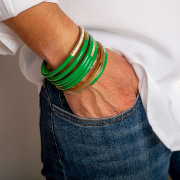 Horn Bangle - Green