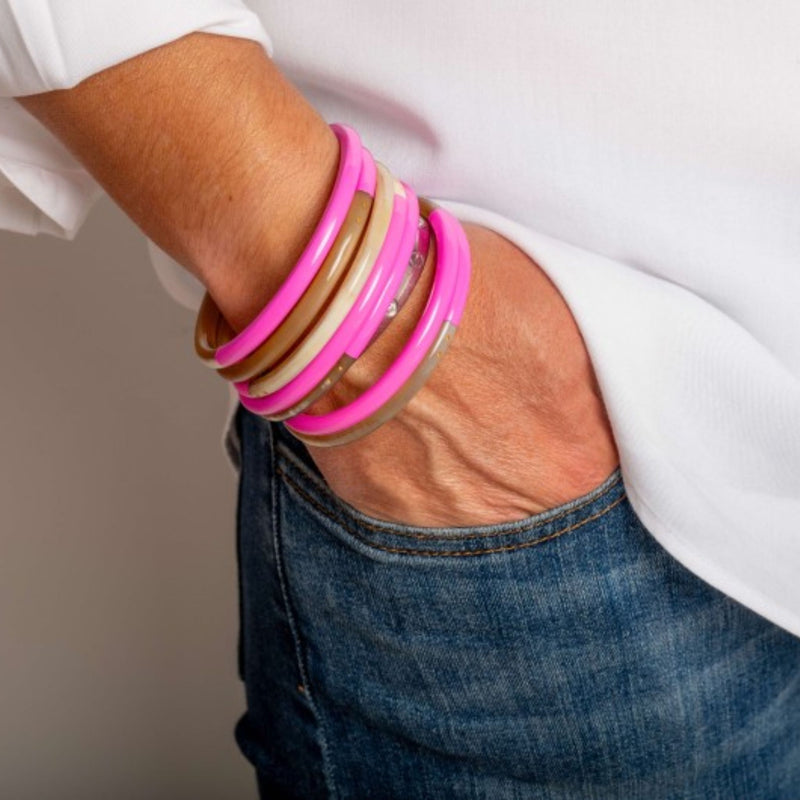 Horn Bangle - Neon Pink