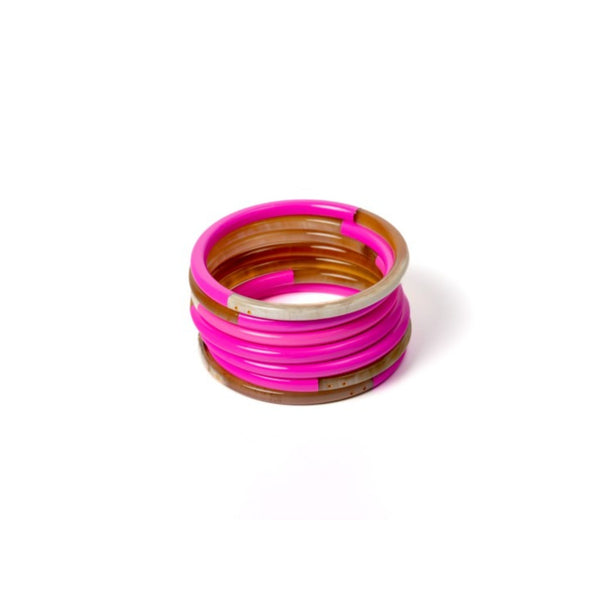 Horn Bangle - Neon Pink