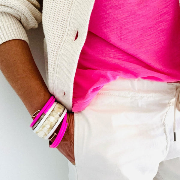 Horn Bangle - Neon Pink