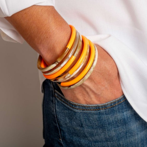 Horn Bangle - Neon Orange