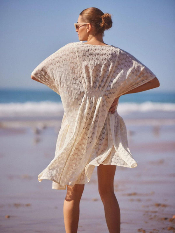 Kimono Solal - White Crochet