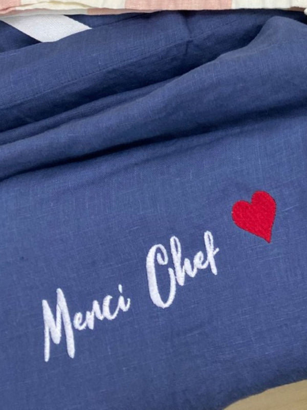 Merci Chef Apron - Navy Blue