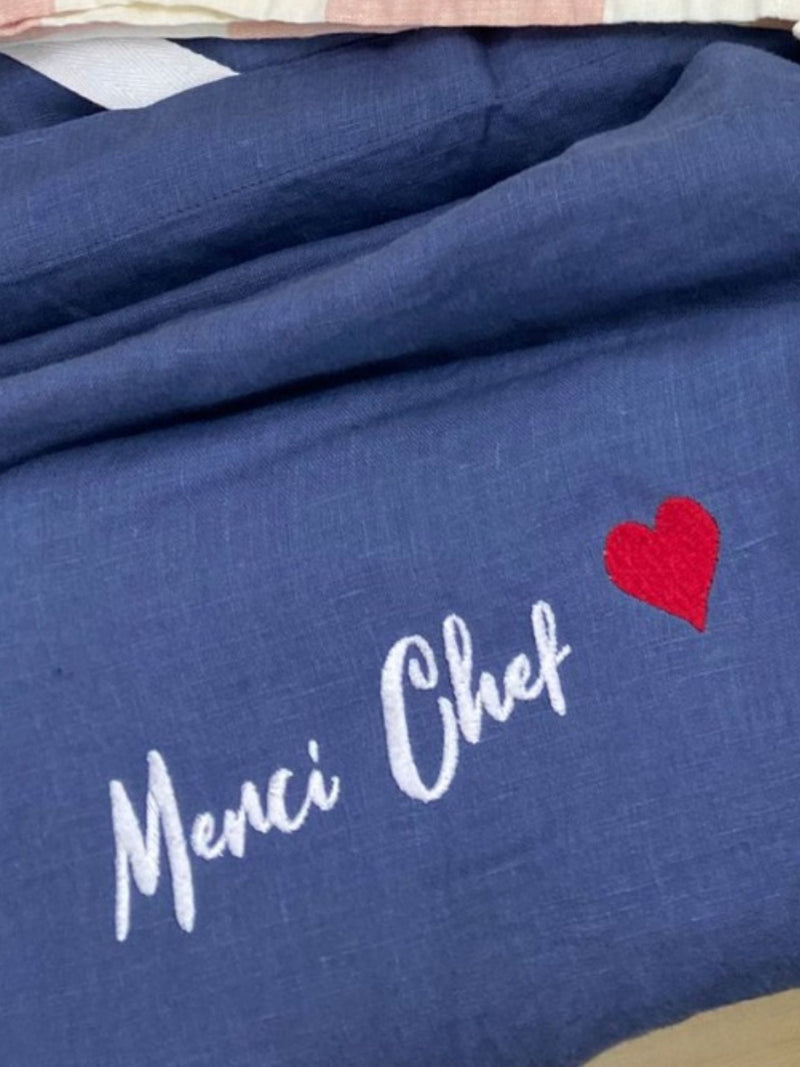 Merci Chef Apron - Navy Blue