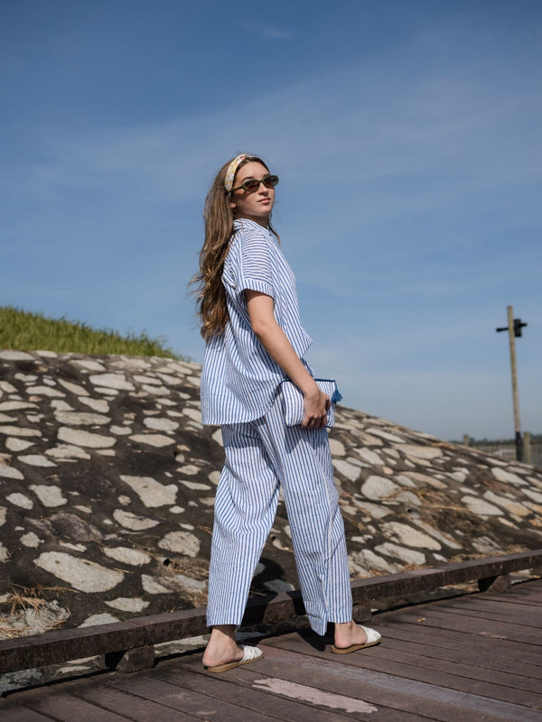 Striped Pants - Navy/White