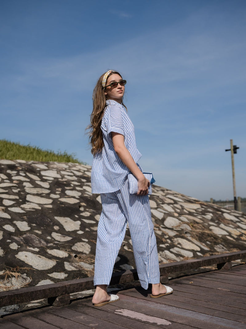 Striped Pants - Navy/White