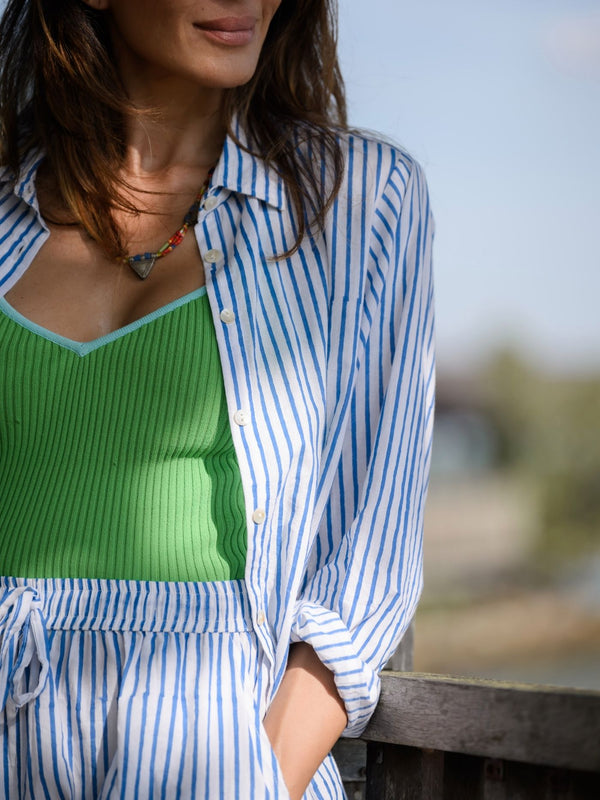 Striped Shorts - Navy/White