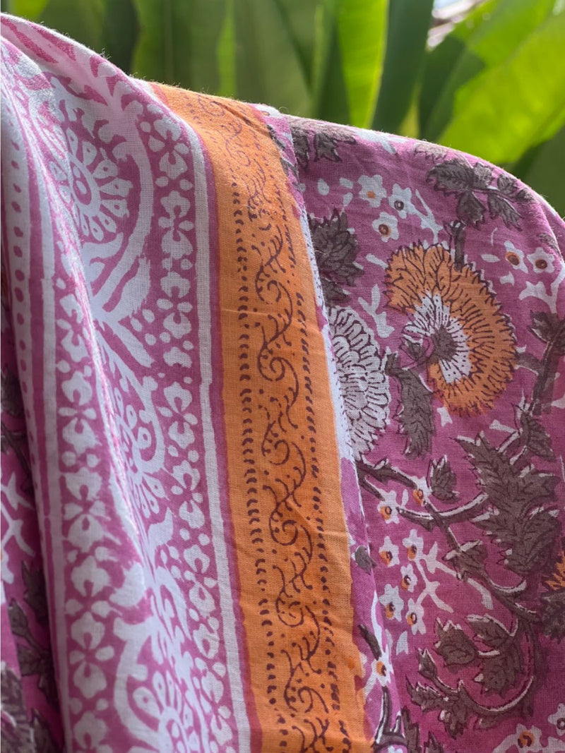 Indian Sarong - Pink and Ochre