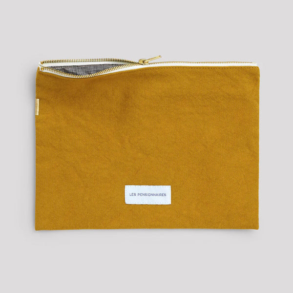 Large Pouch Bio Cotton  - Saffron Yellow