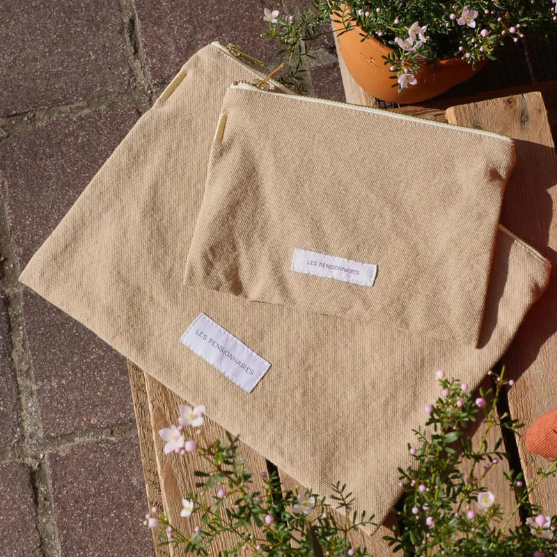 Large Pouch Bio Cotton - Sand Beige